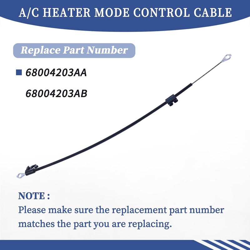 Getfarway 68004203AA A/C Heater Mode Control Cable Compatible with Jeep Wrangler 2007 2008 2009 2010 Replace 68004203AB - Image 3